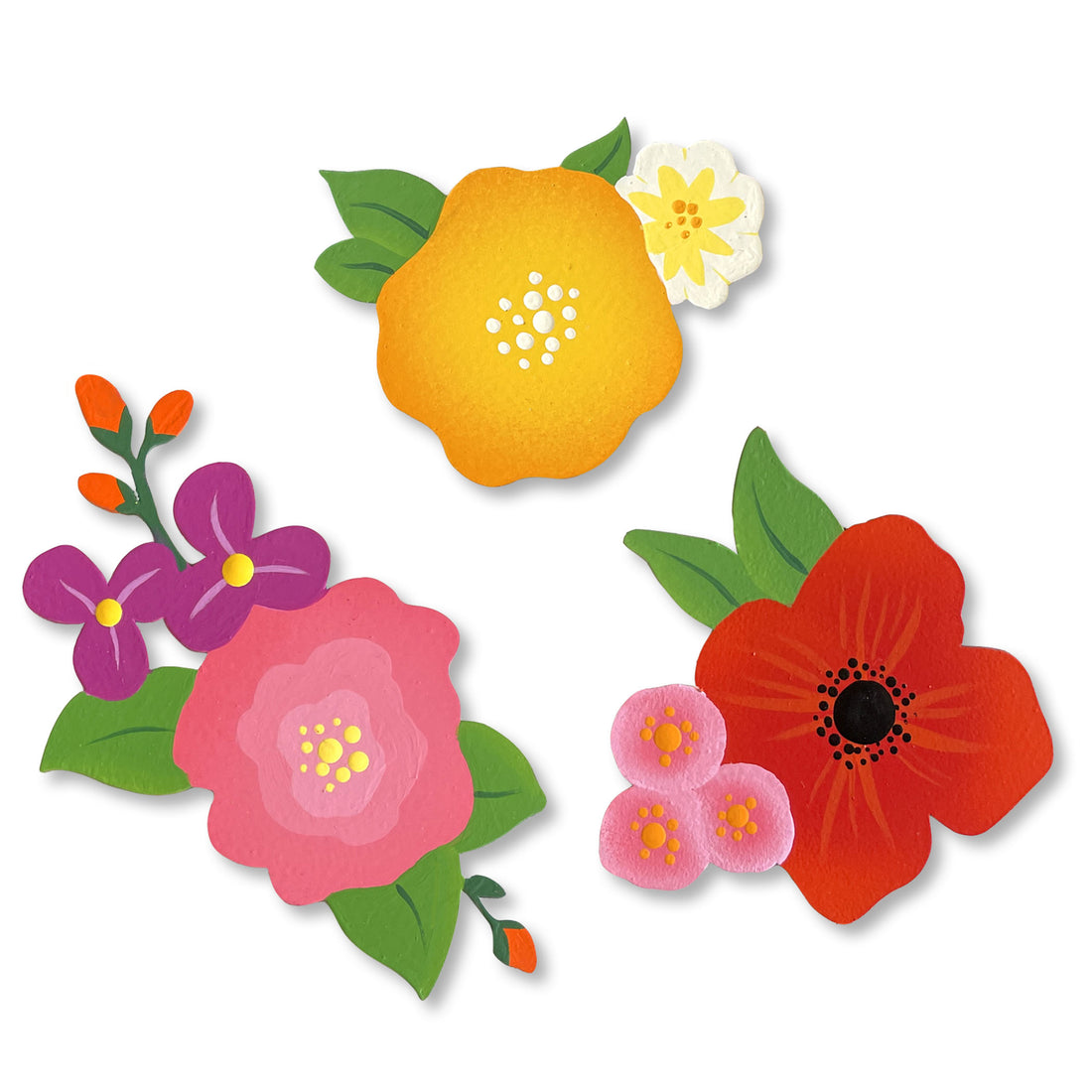 Flower Cluster Mini Art Pop S/3 - Warm