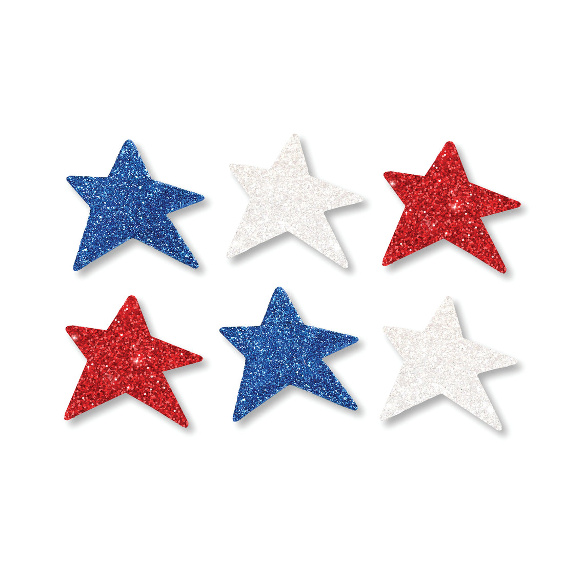 Patriotic Star Magnets S/6 Glittered