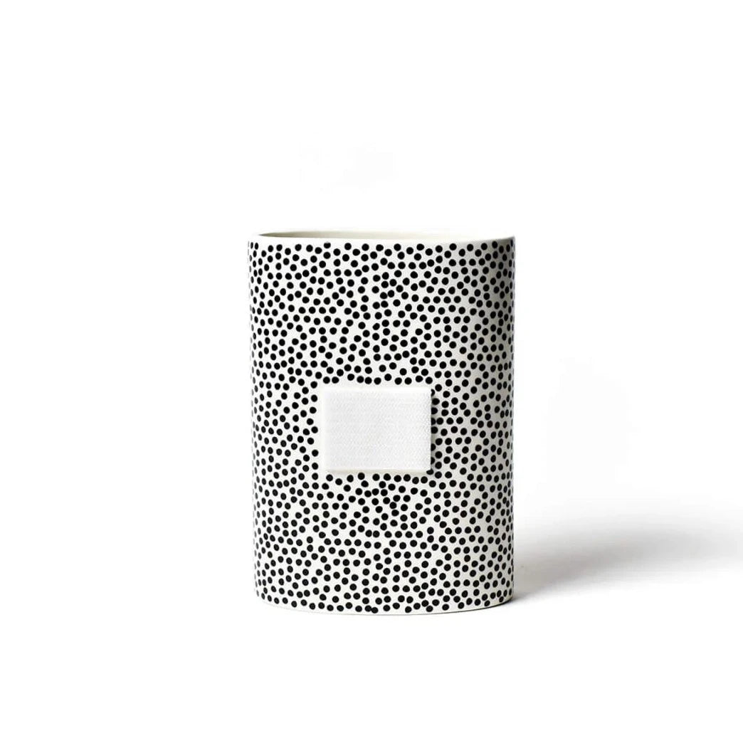 Black Small Dot Mini Oval Vase