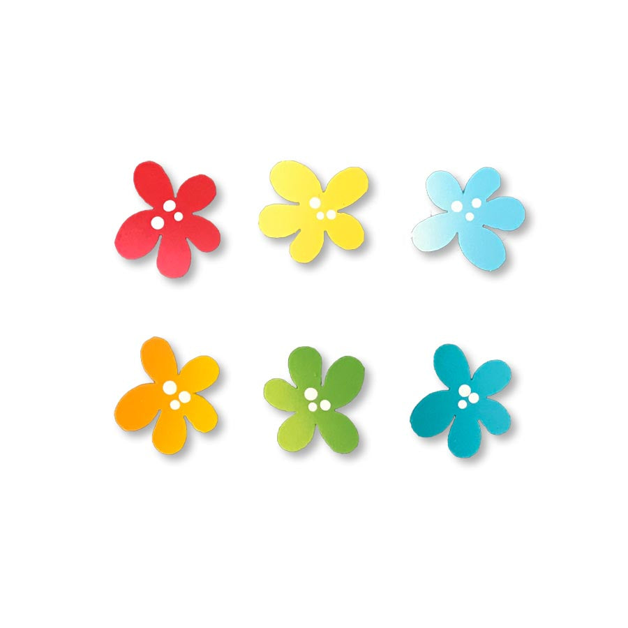 Rainbow Flower Magnets S/6