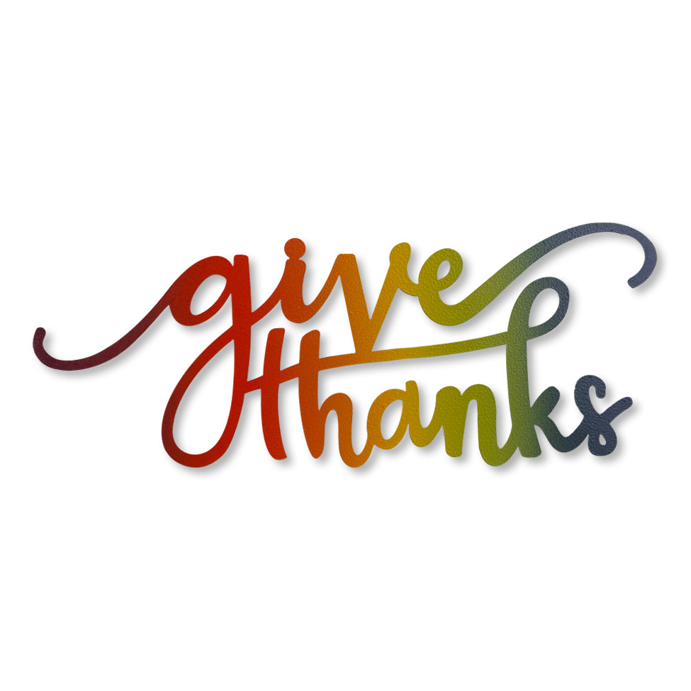 &quot;Give Thanks&quot; Magnet Rainbow
