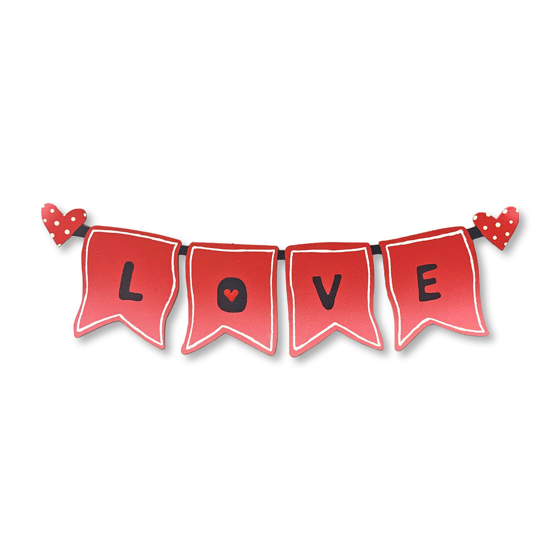 &quot;Love&quot; Banner w/ Hearts Magnet Red