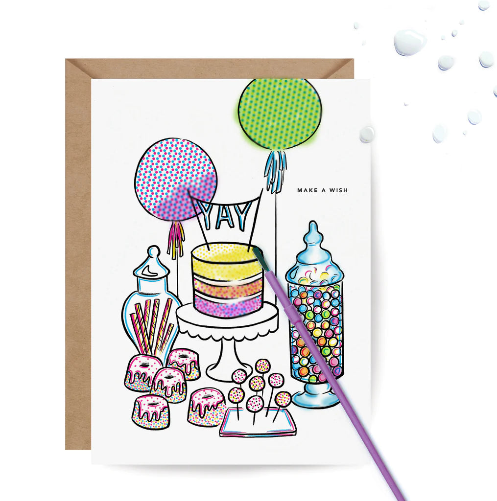 Sweet Table Paint with Water Birthday Card