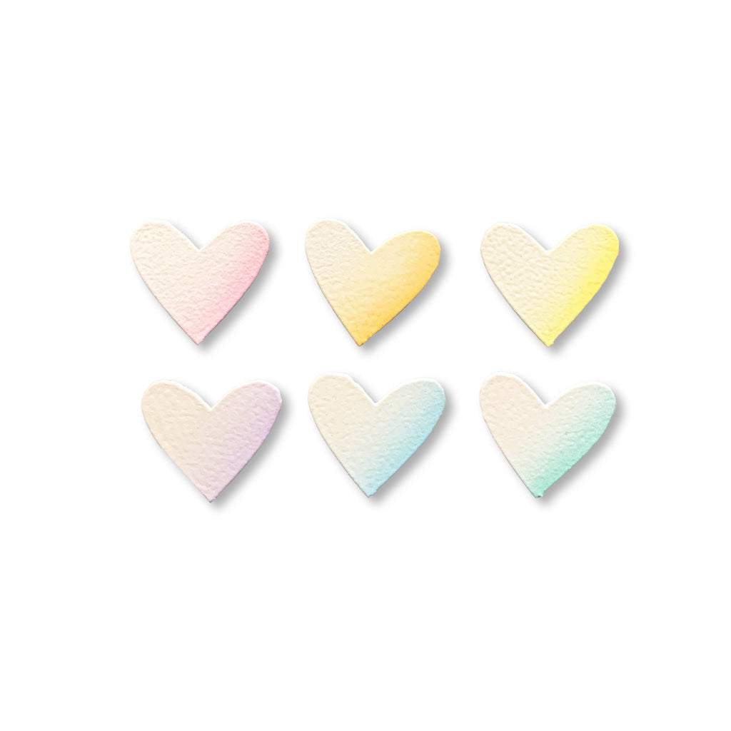 Heart Magnets S/6 - Pastel Rainbow