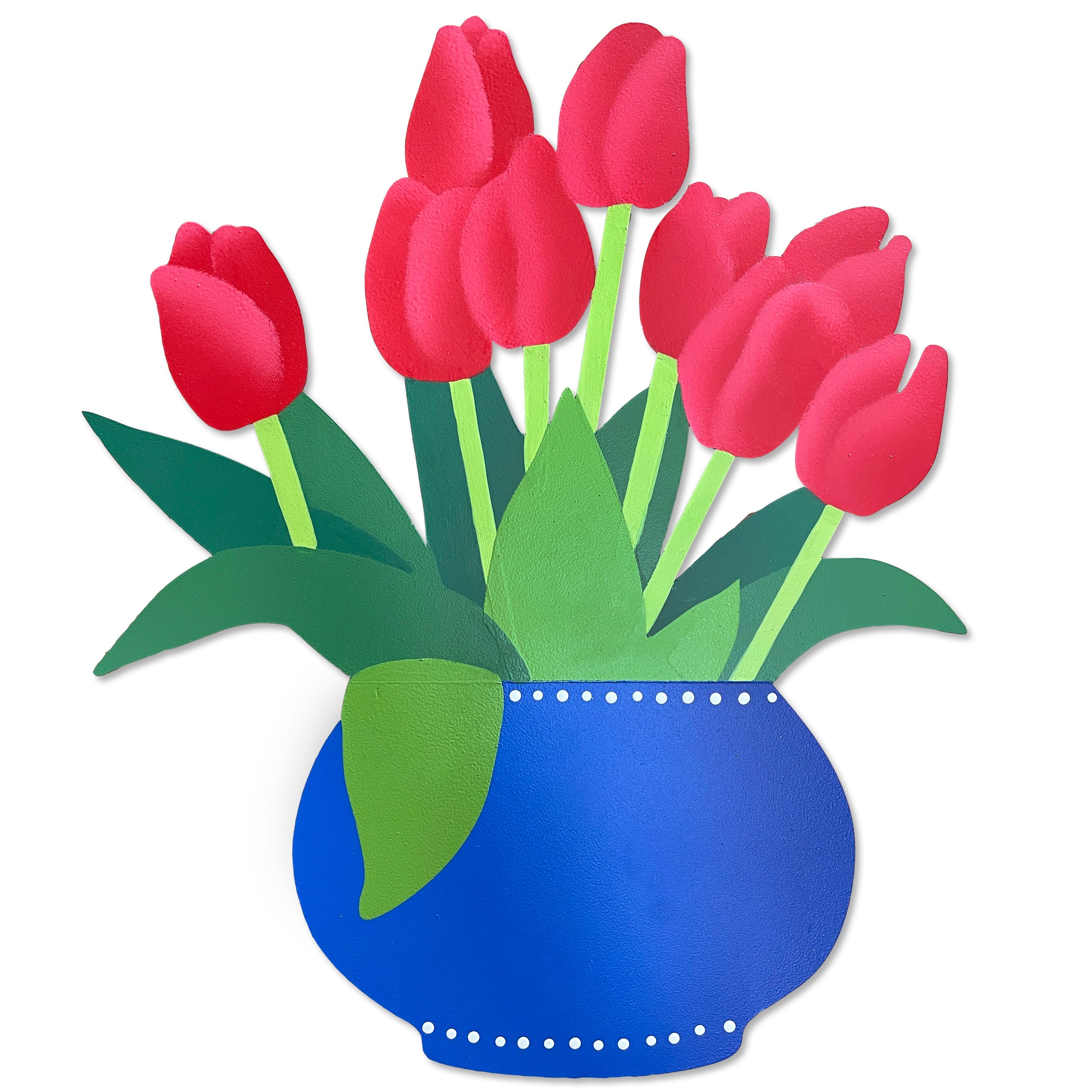 Tulip Bouquet Wall Art - Blue Pot