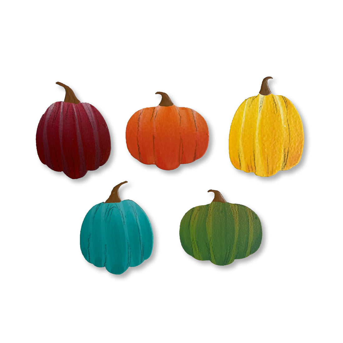 Fall Rainbow Pumpkin Magnets S/5