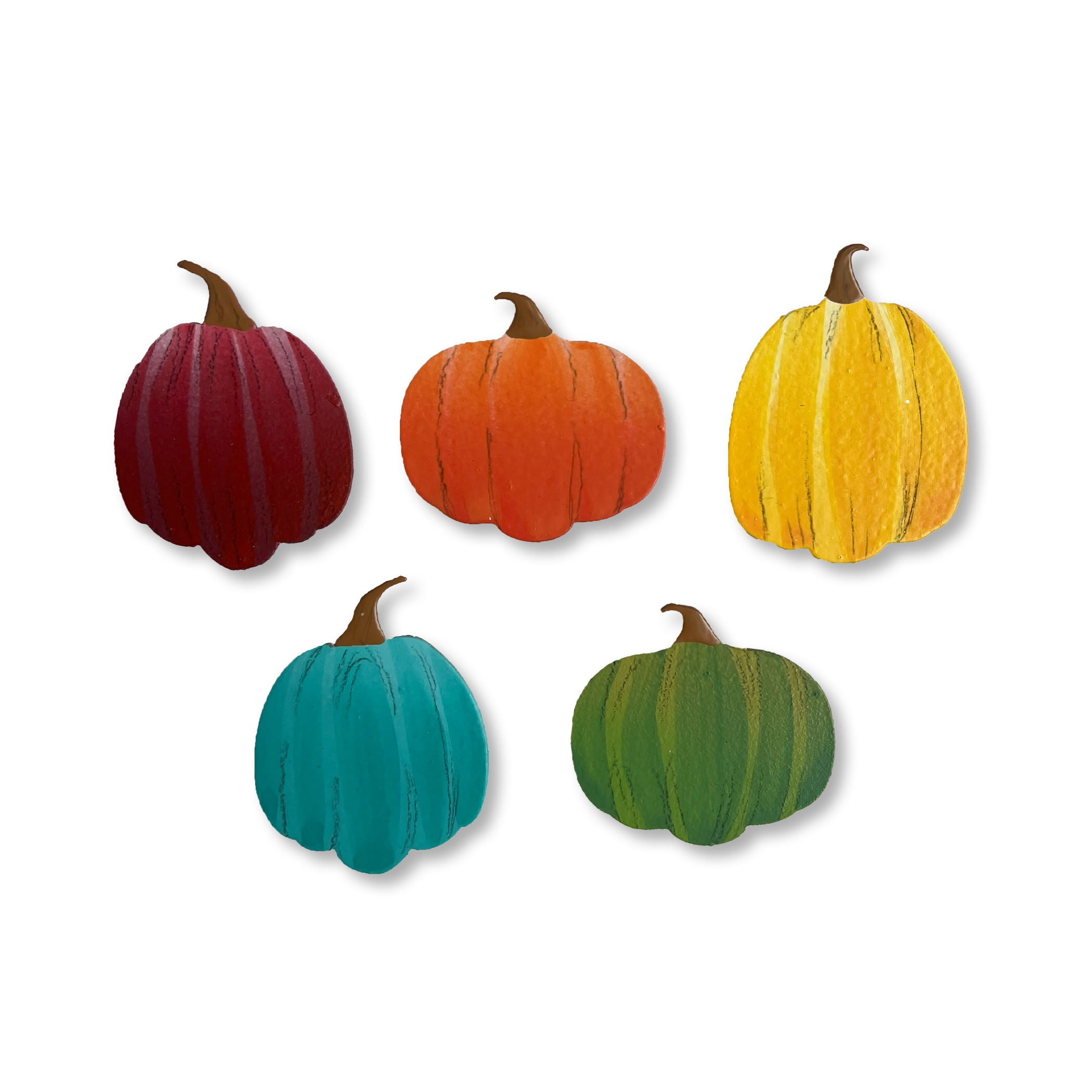 Fall Rainbow Pumpkin Magnets S/5
