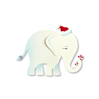 Weißer Winter-Elefant-Magnet
