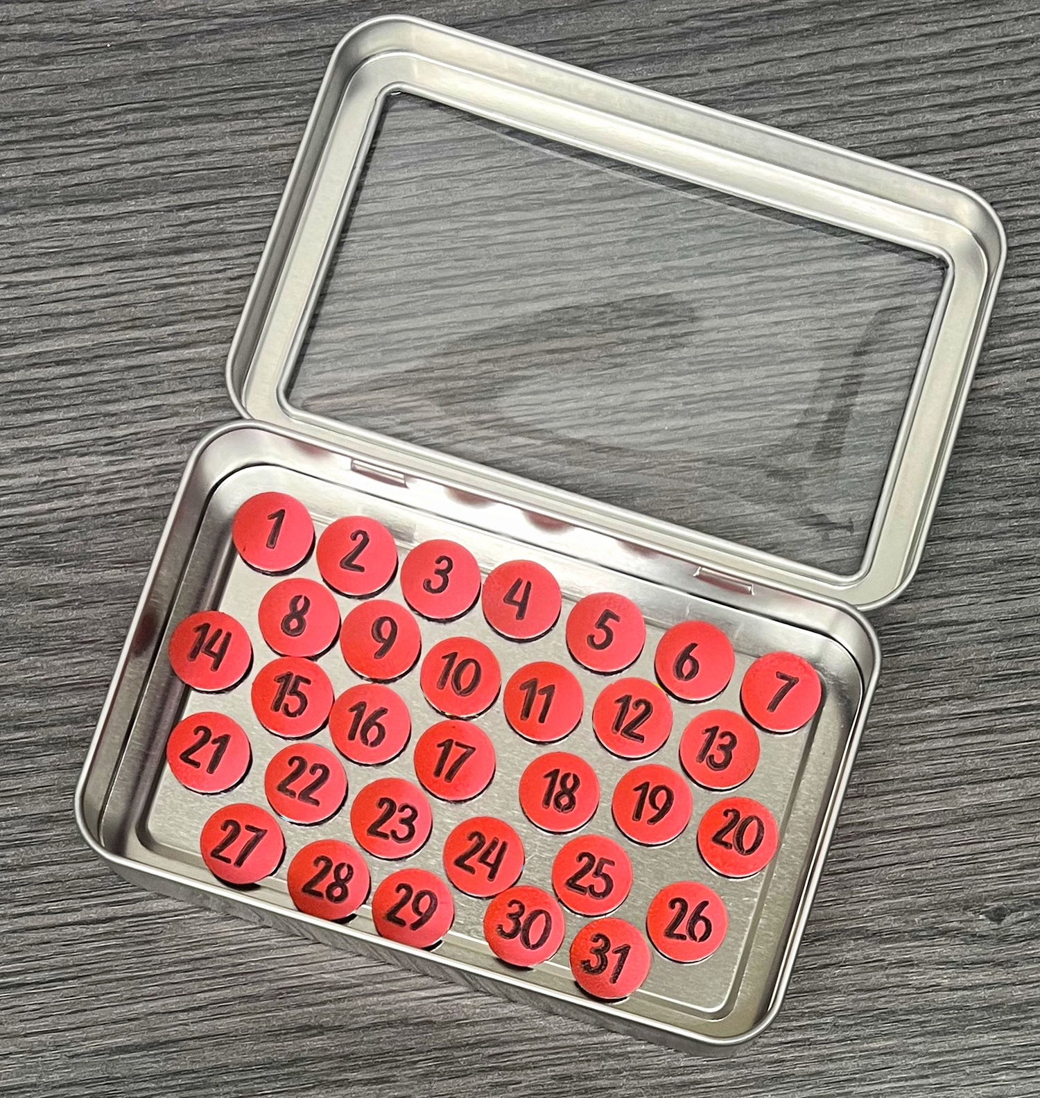 Calendar Number Magnets - Red