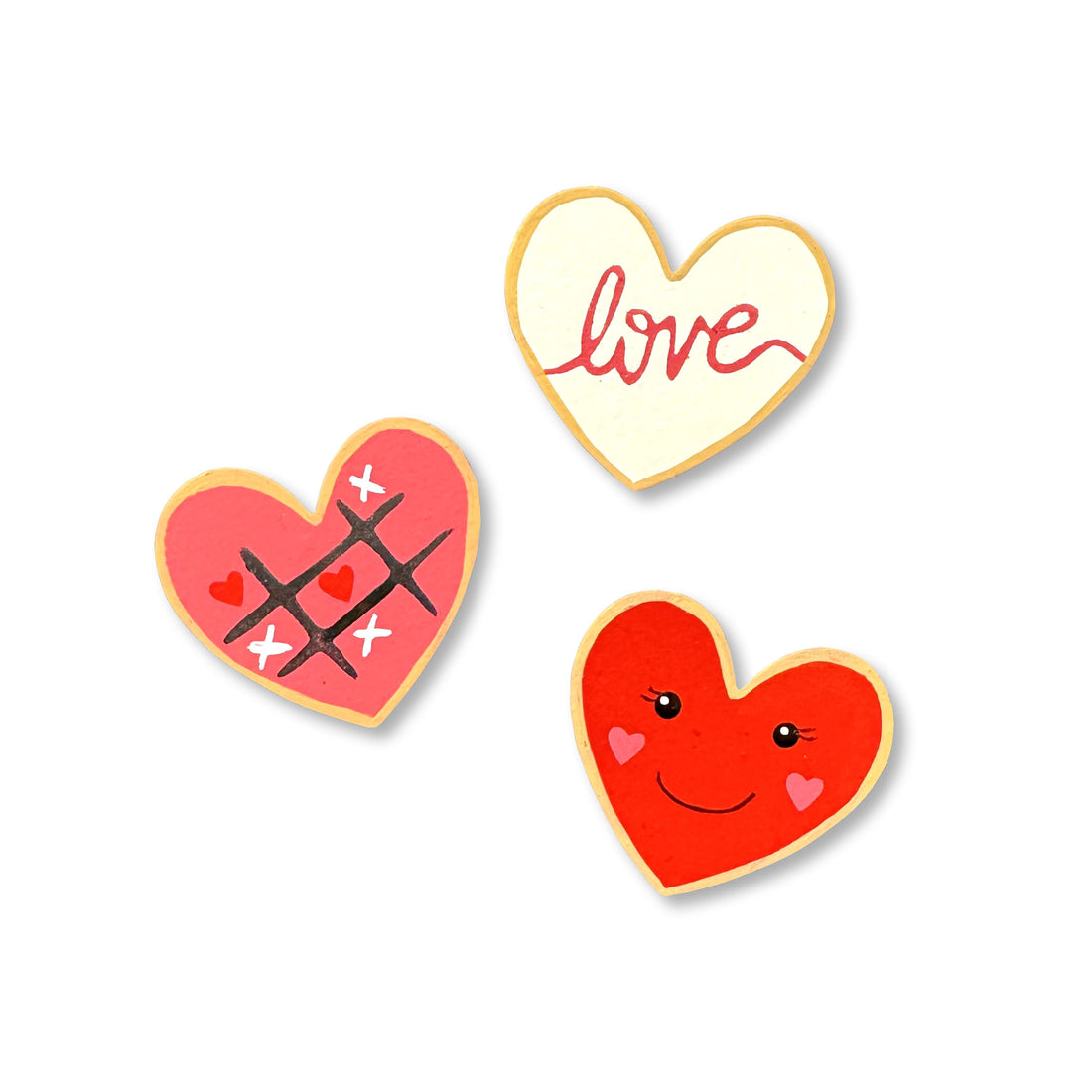Sugar Cookie Heart Magnets S/3