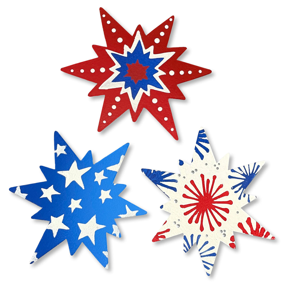 Patriotic Star Mini Art Pop Magnets S/3