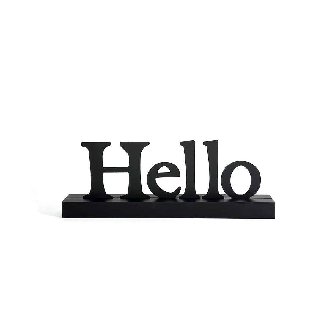 Magnetisches Wort „Hallo“ mit Holzsockel