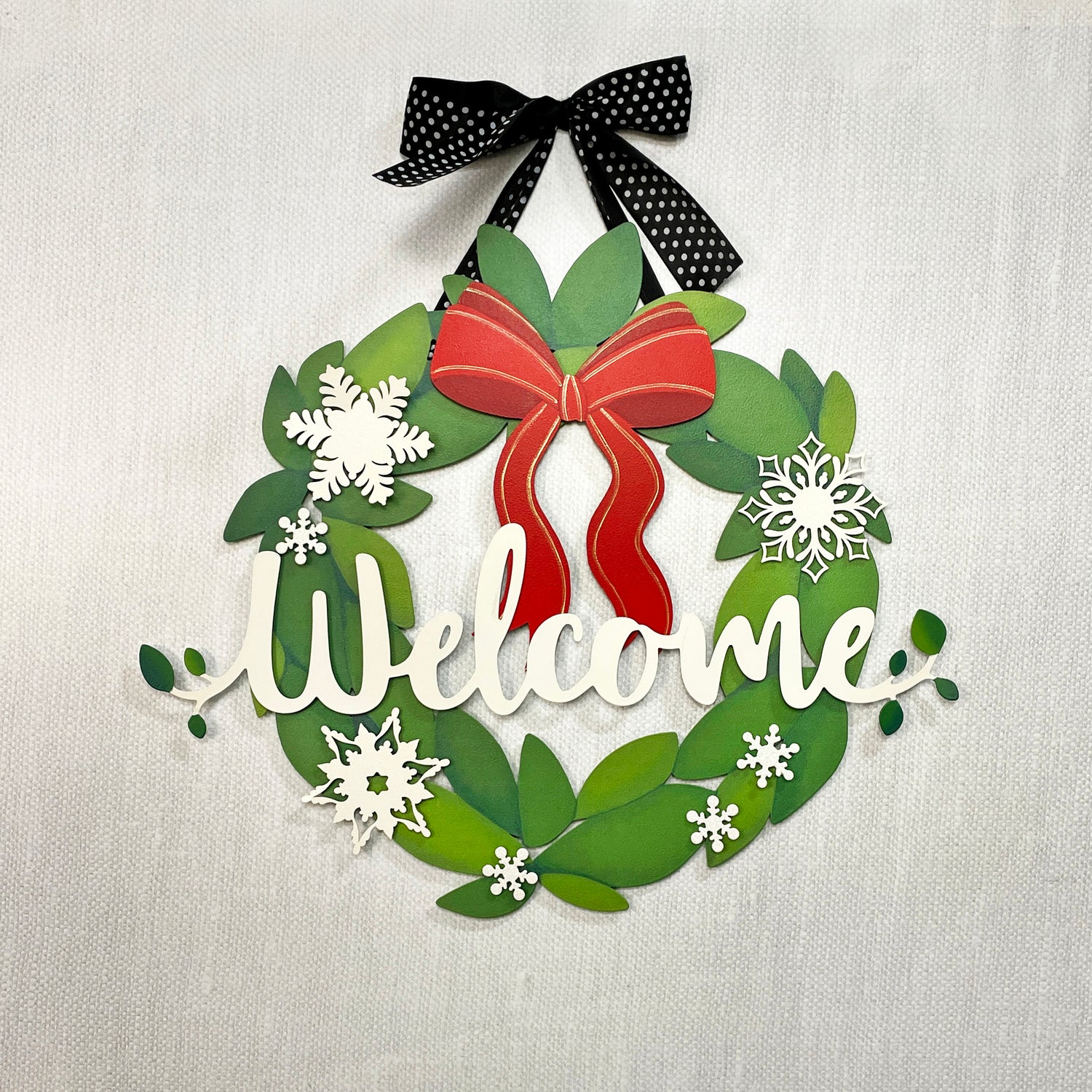 &quot;Welcome&quot; Magnetic Word w/ Greenery - 18&quot; White