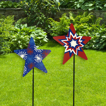 Patriotic Star Magnetic Art Pop - Blue Starburst