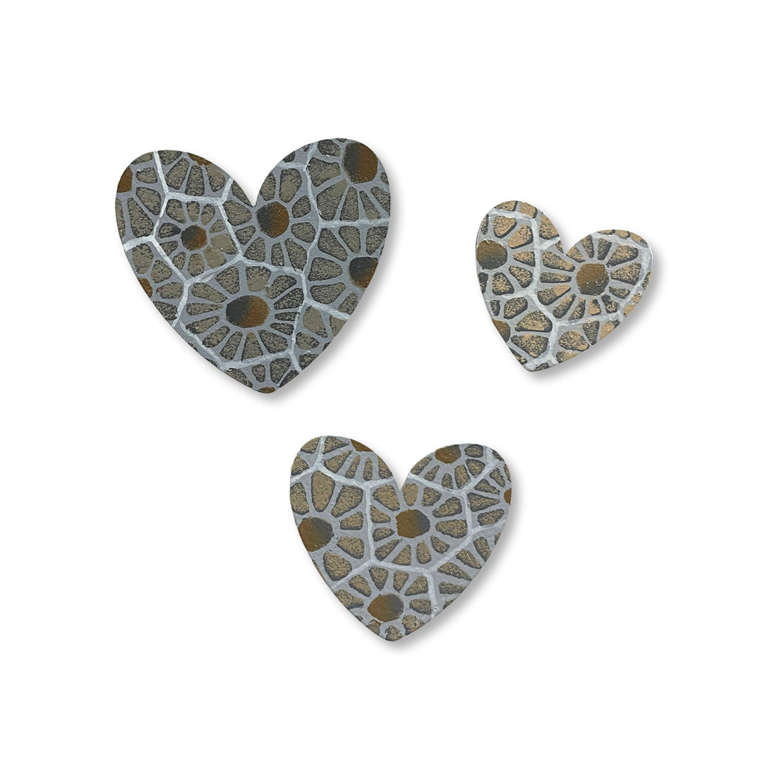 Petoskey Stone Heart Magnets S/3