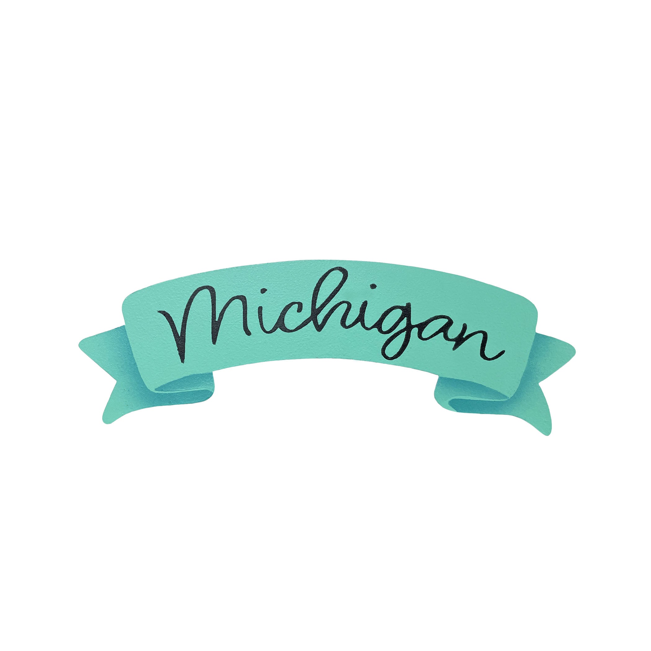 &quot;Michigan&quot; Banner Magnet Blue