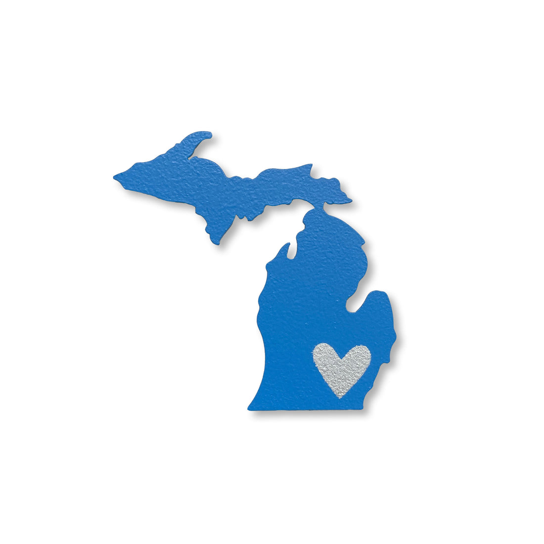 Michigan w/ Heart on Detroit Blue/Silver