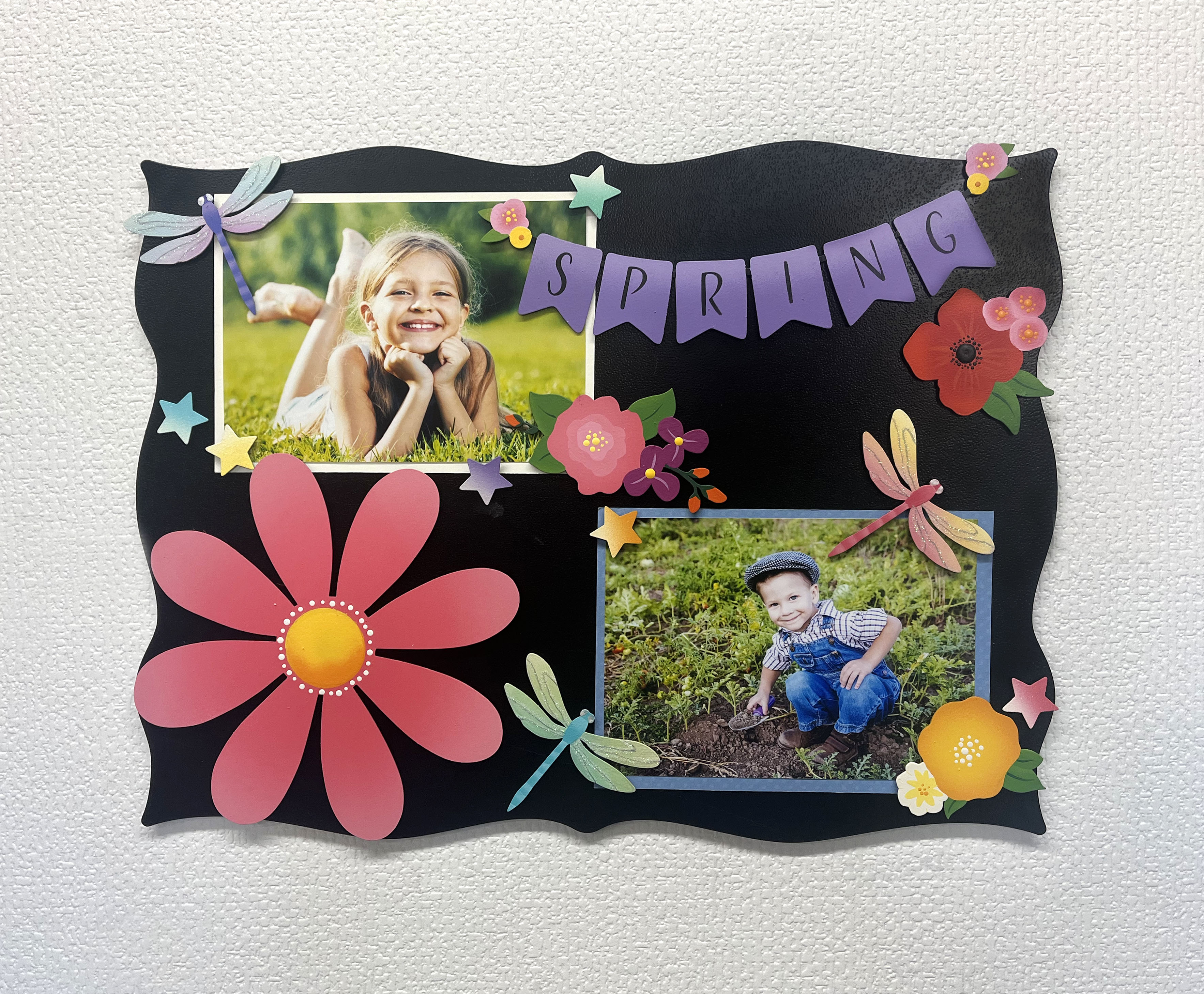 &quot;Spring&quot; Banner w/ Flowers Mini Art Pop Magnet