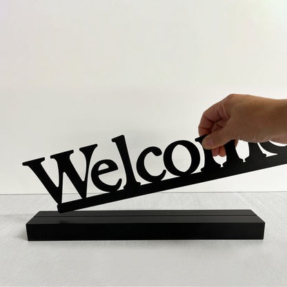 &quot;Welcome&quot; Magnetic Word w/ Wood Base
