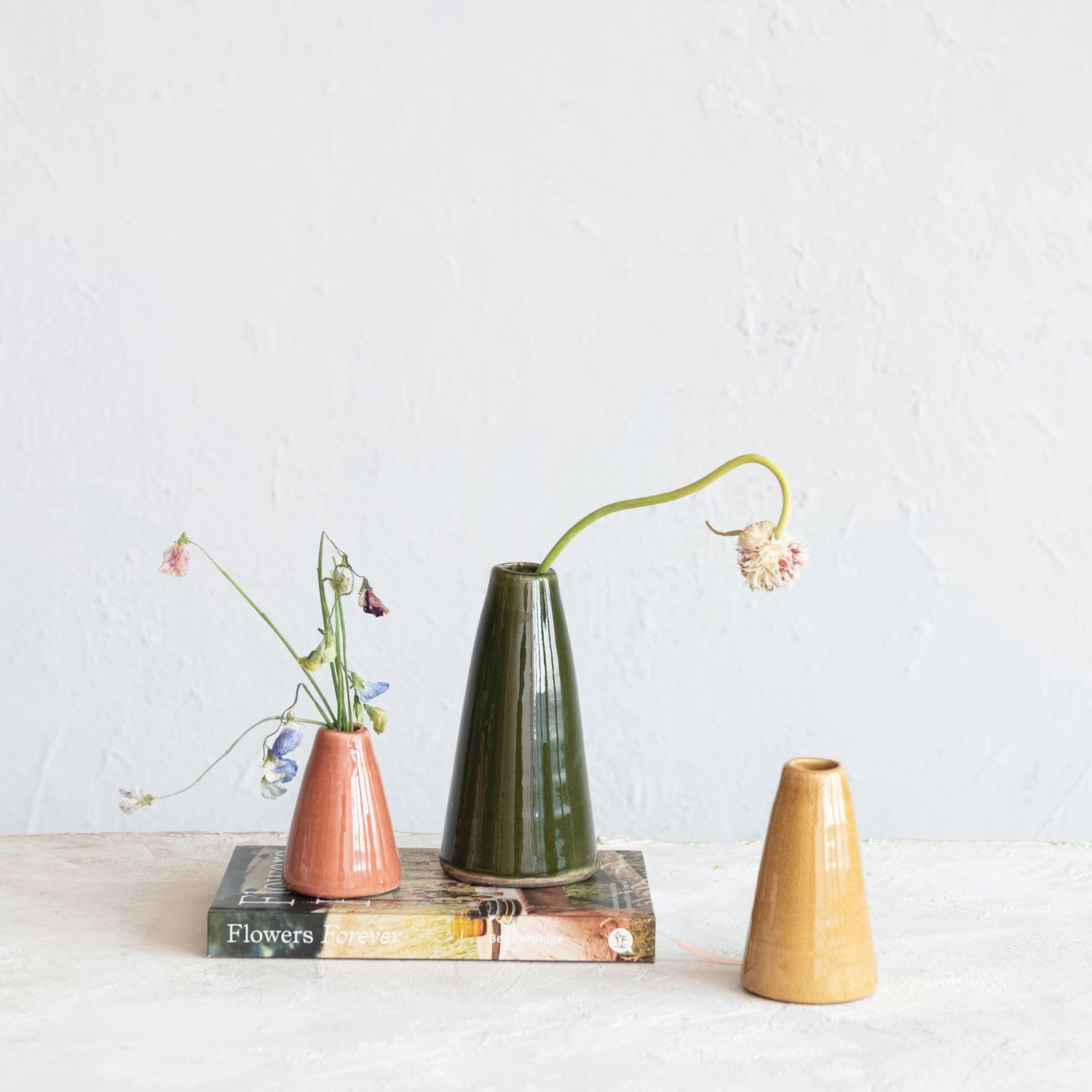 Terra-cotta Vase w/ Crackle Glaze, 3 Styles
