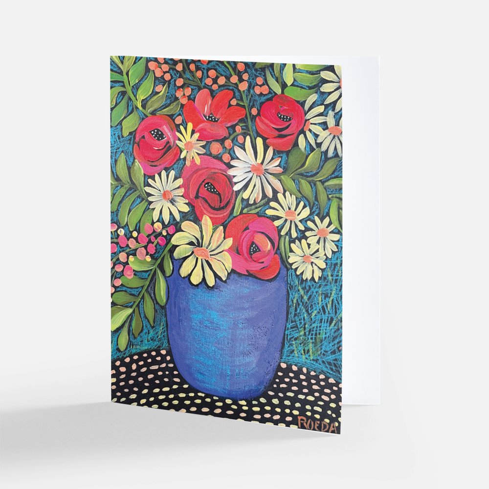 Grußkarte von Carol – Blaue Vase