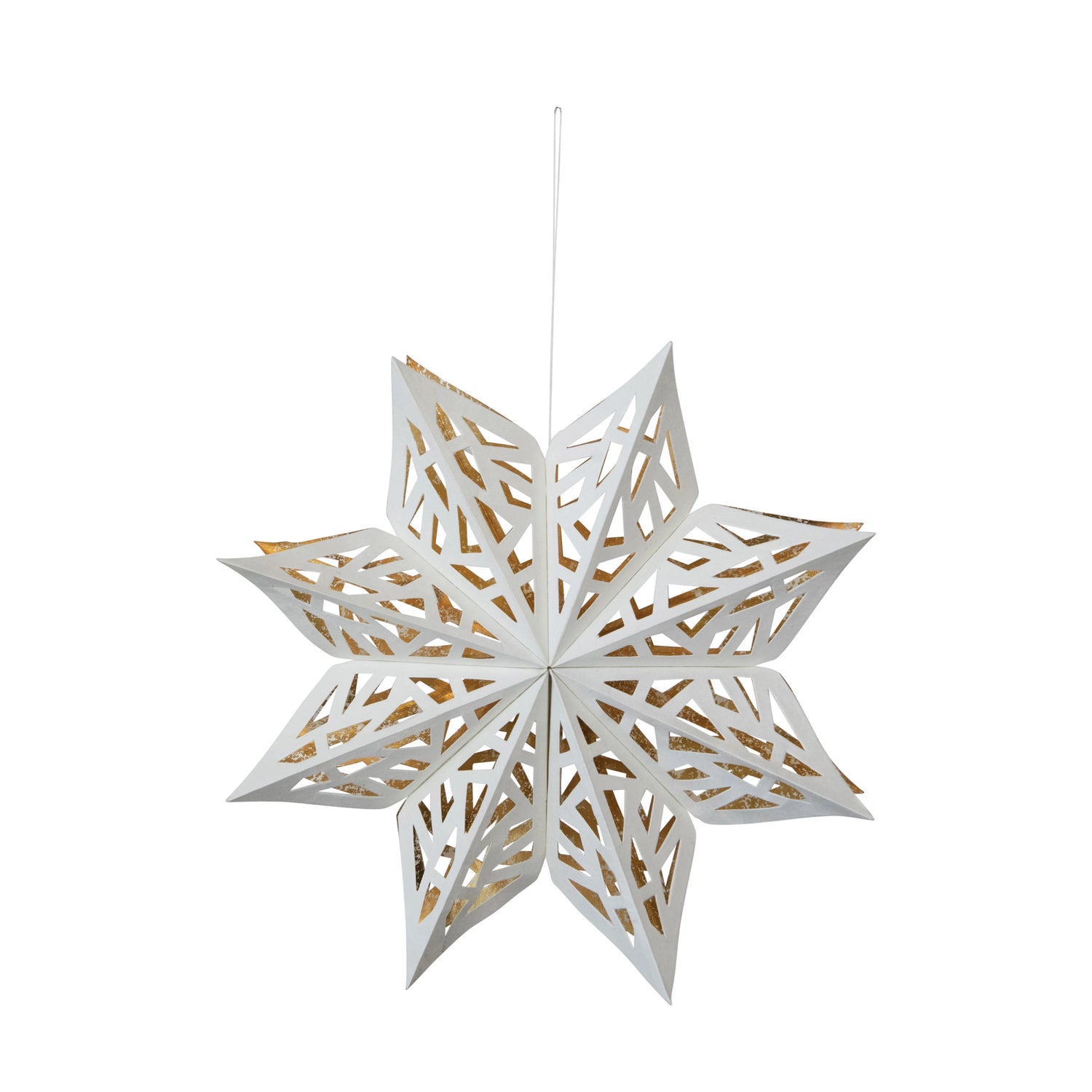 Handgefertigtes, faltbares Schneeflocken-Ornament aus Recyclingpapier, 12&quot;