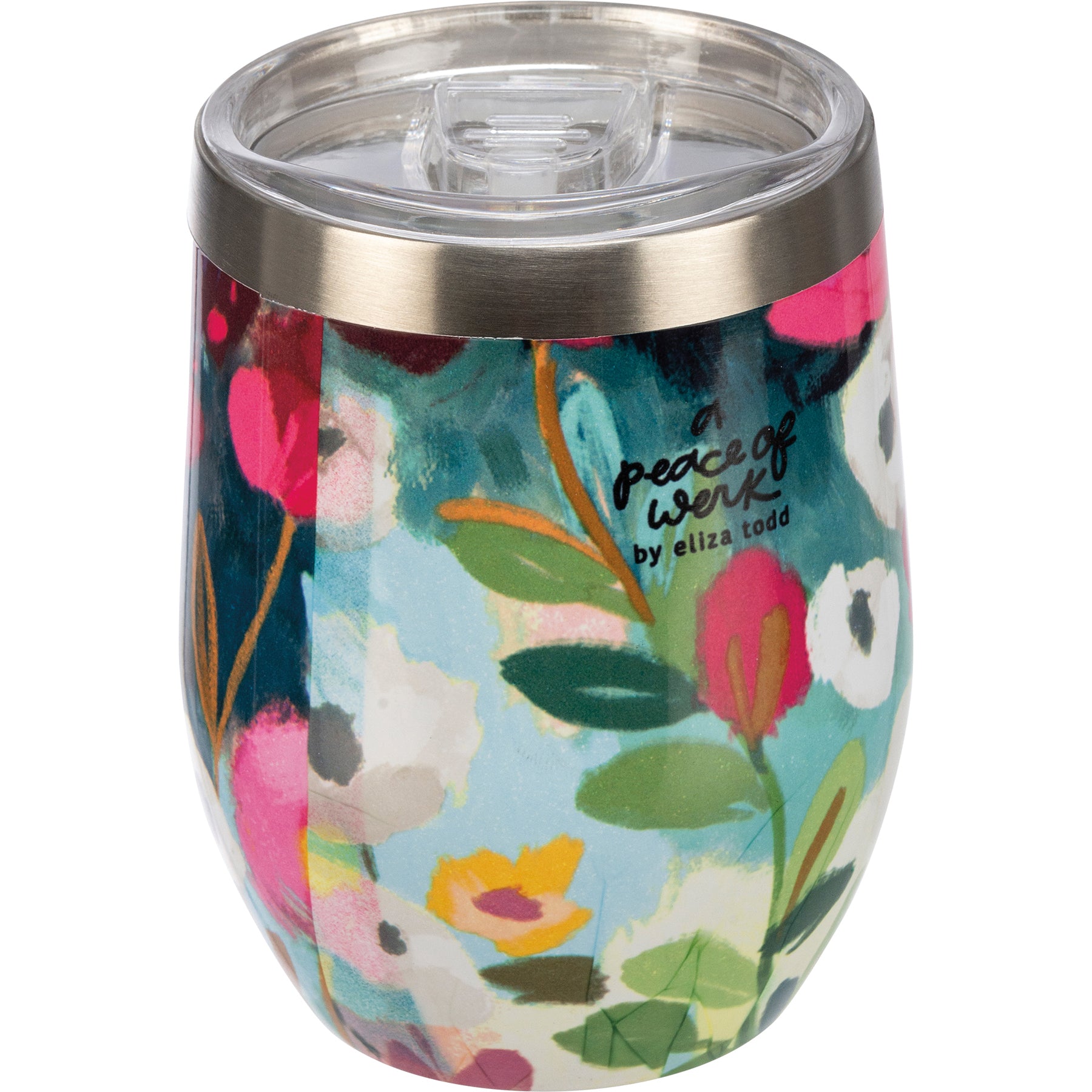 Red Floral Wine Tumbler