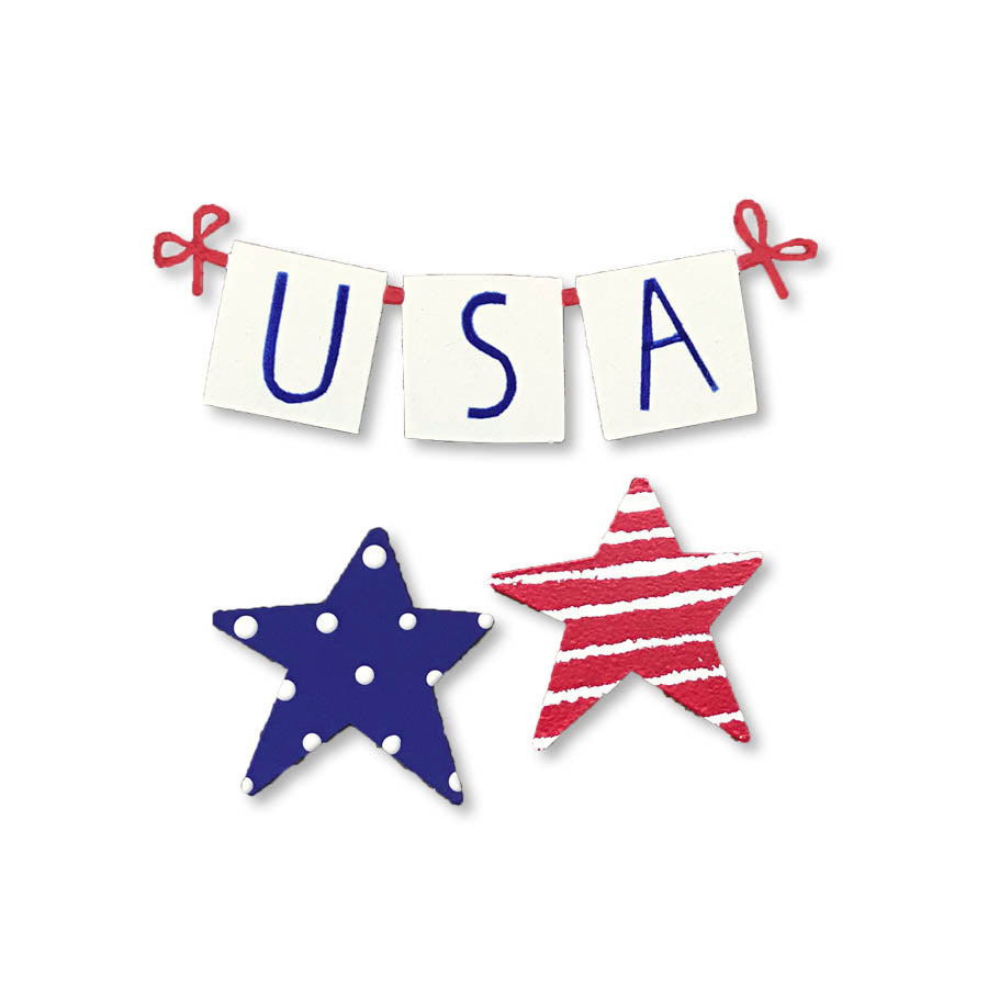 &quot;USA&quot; Banner w/ Star Magnets S/3