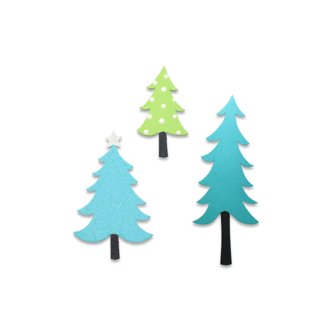 Winter Tree Magnets S/3 Blue