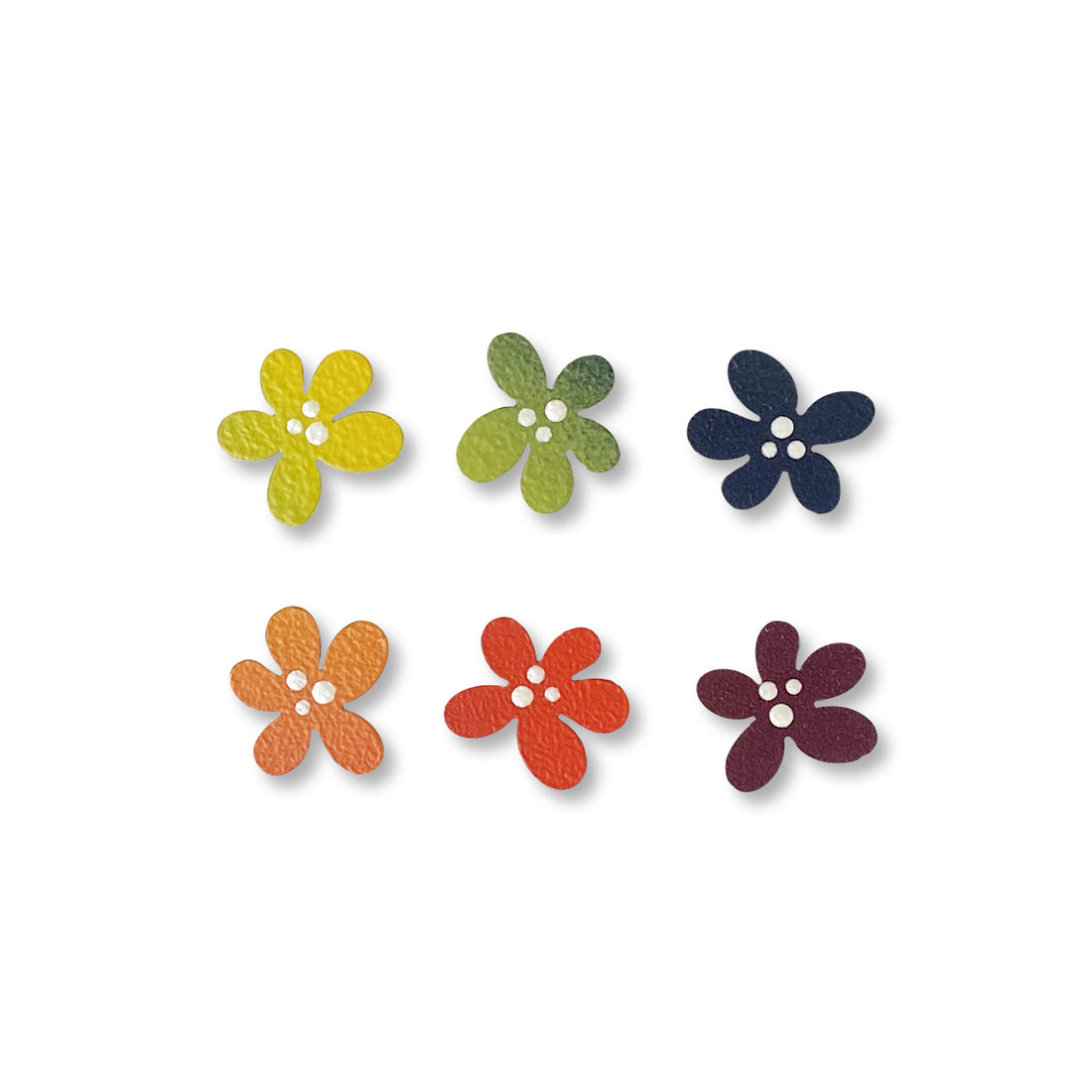 Fall Rainbow Flower Magnets S/6