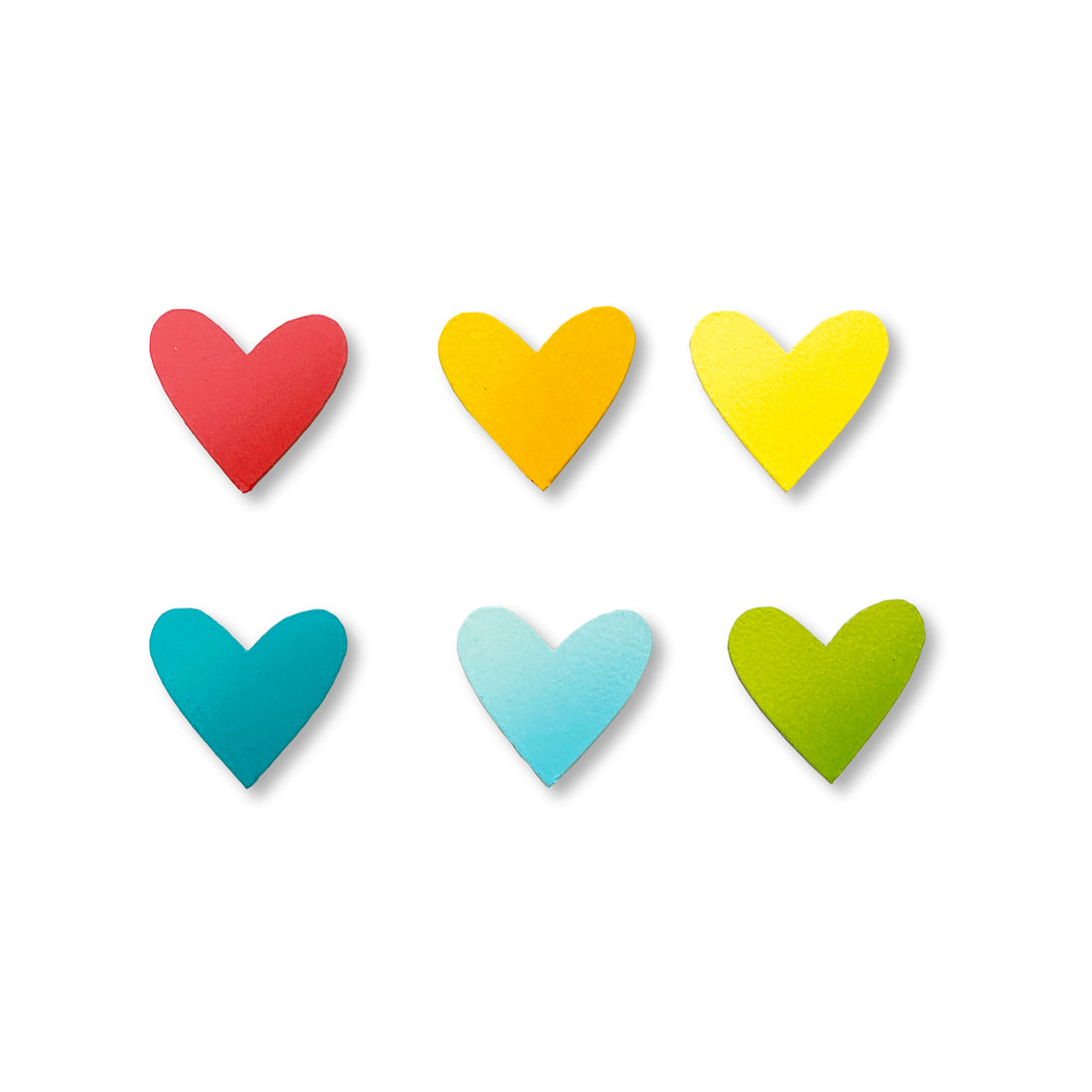 Heart Magnets S/6 Spring Rainbow