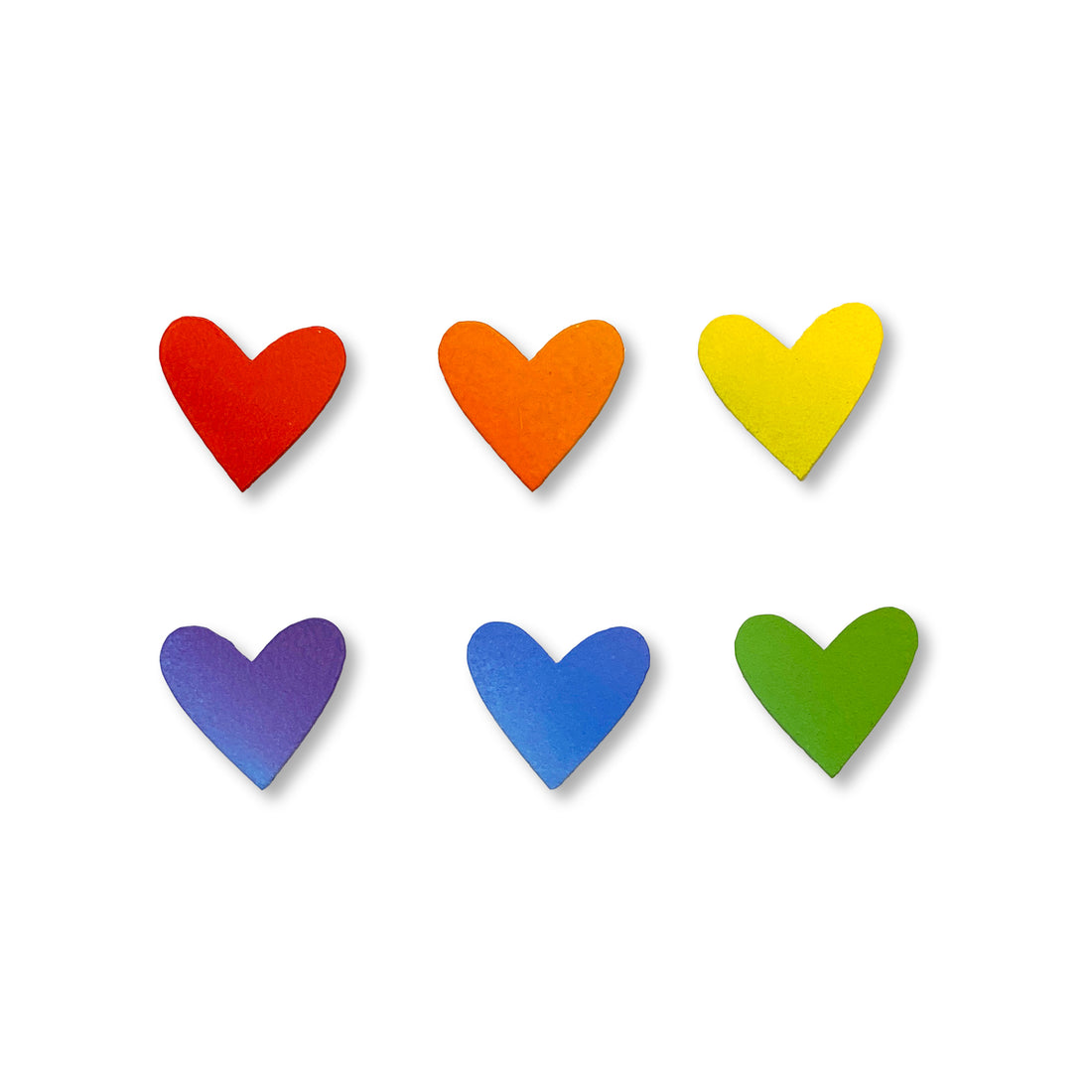 Heart Magnets S/6 Summer Rainbow