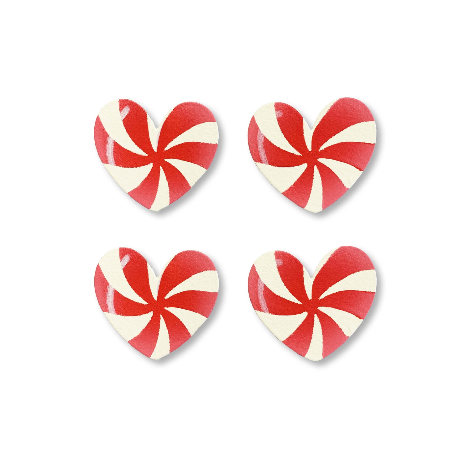 Peppermint Heart Magnets S/4 – Roeda