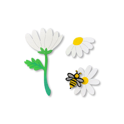 Daisies w/ Bee Magnets S/3