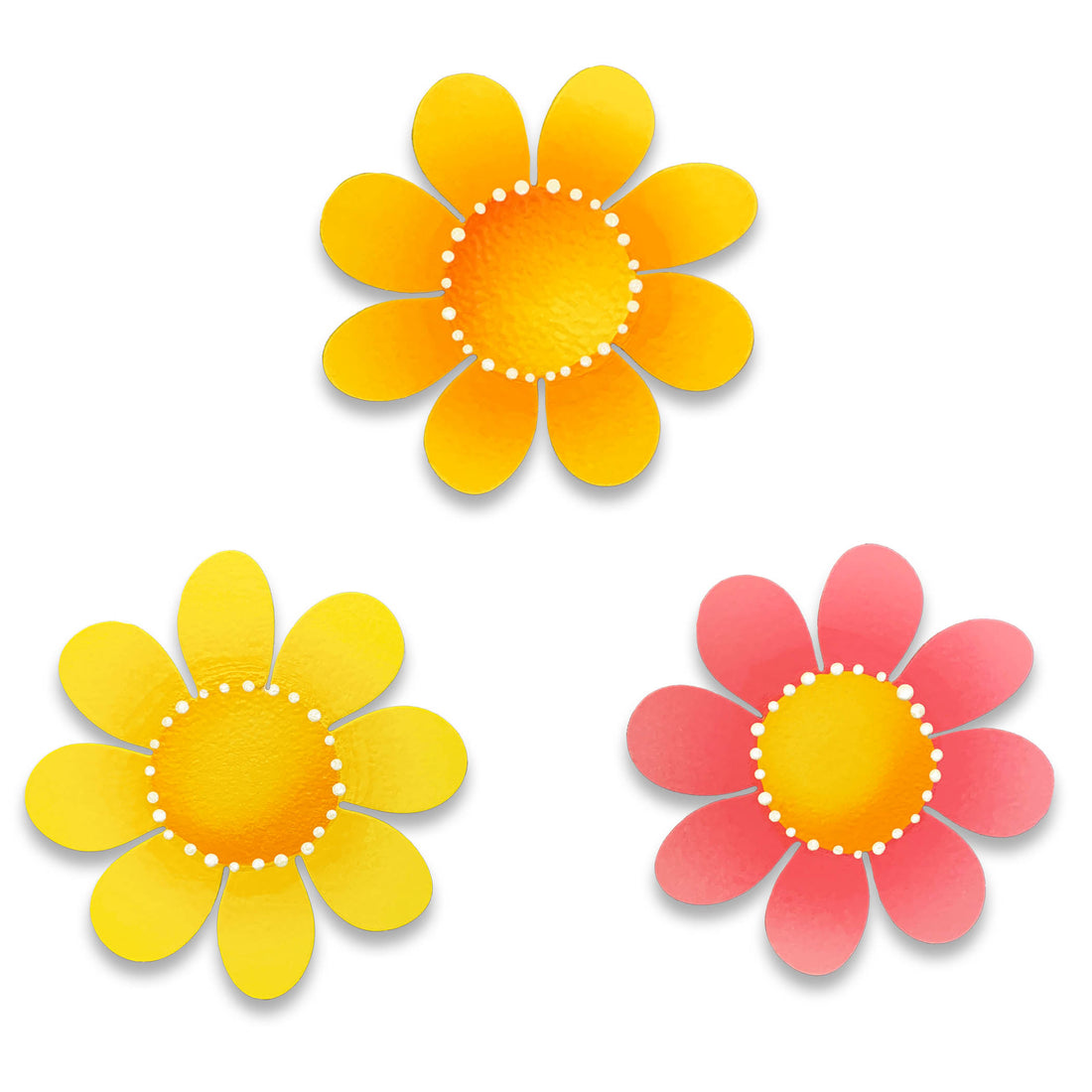 Flower Mini Art Pop Magnets, S/3 (Warm)