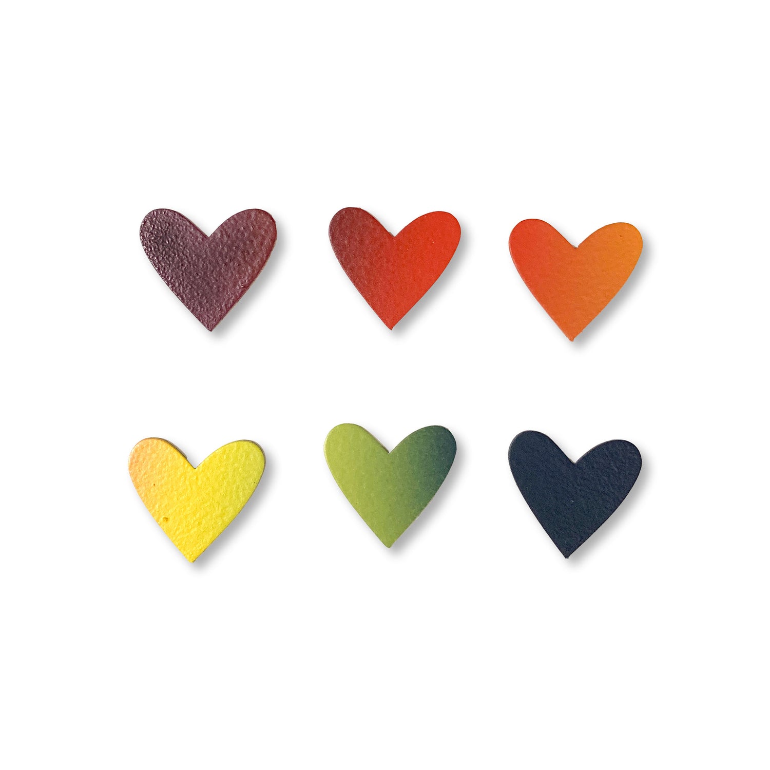 Heart Magnets S/6 Harvest Rainbow