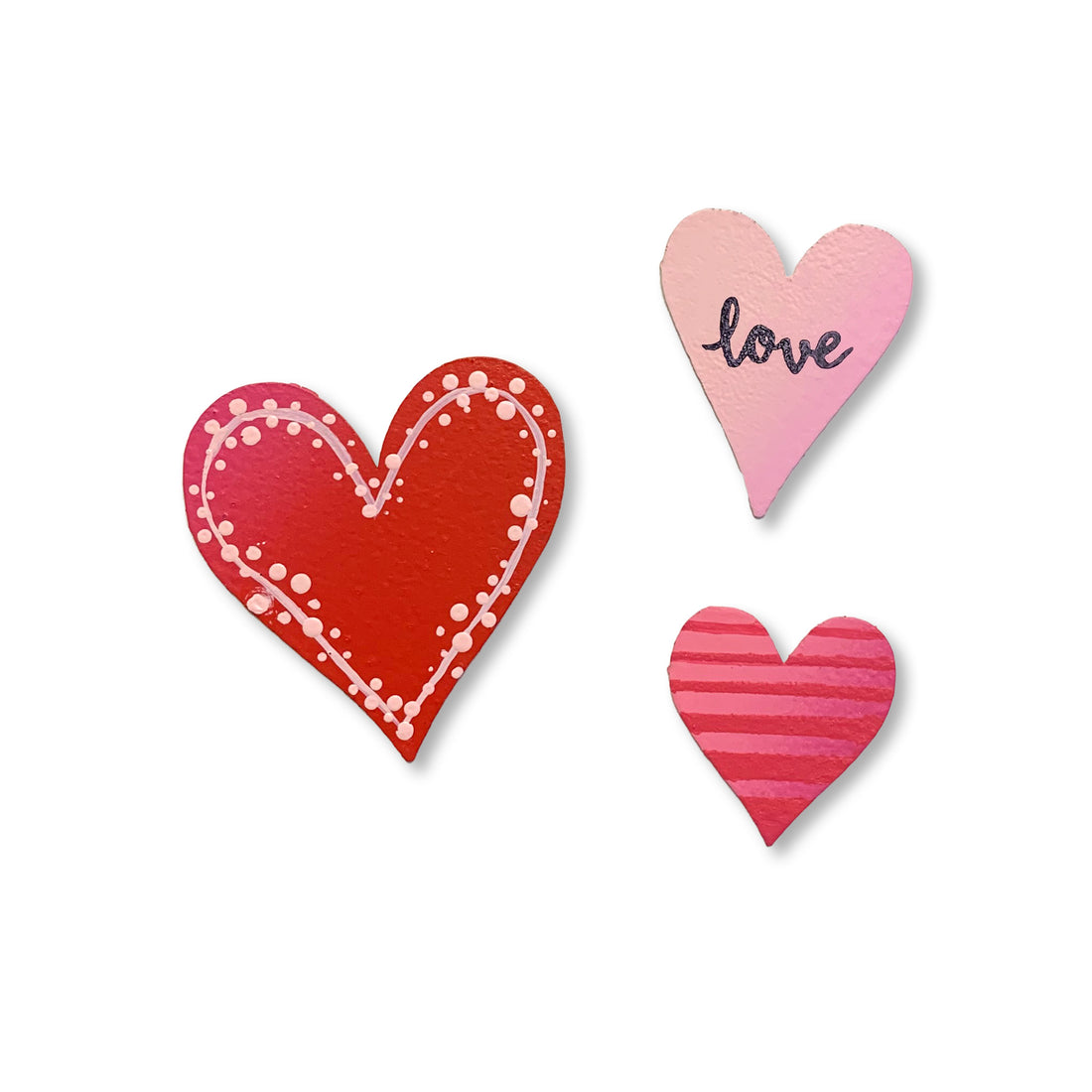 Heart Magnets w/ &quot;Love&quot; S/3