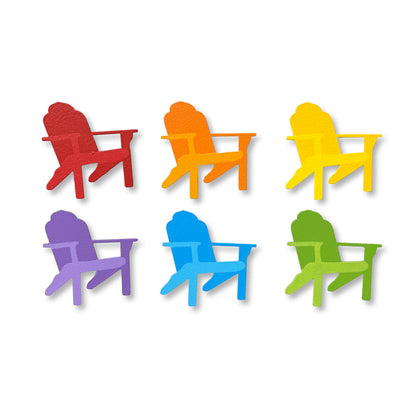 Rainbow Adirondack Chair Magnets S/6