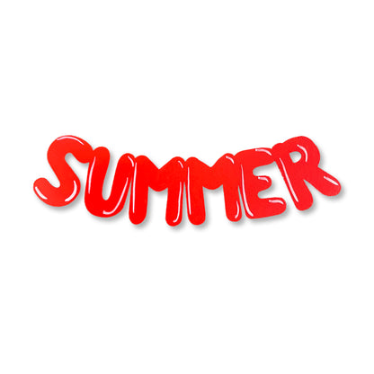&quot;Summer&quot; Balloon Magnet Red