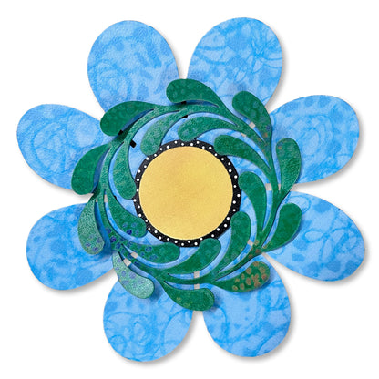 Blumen-Magnet-Art-Pop, dimensionales Blau mit Ranke