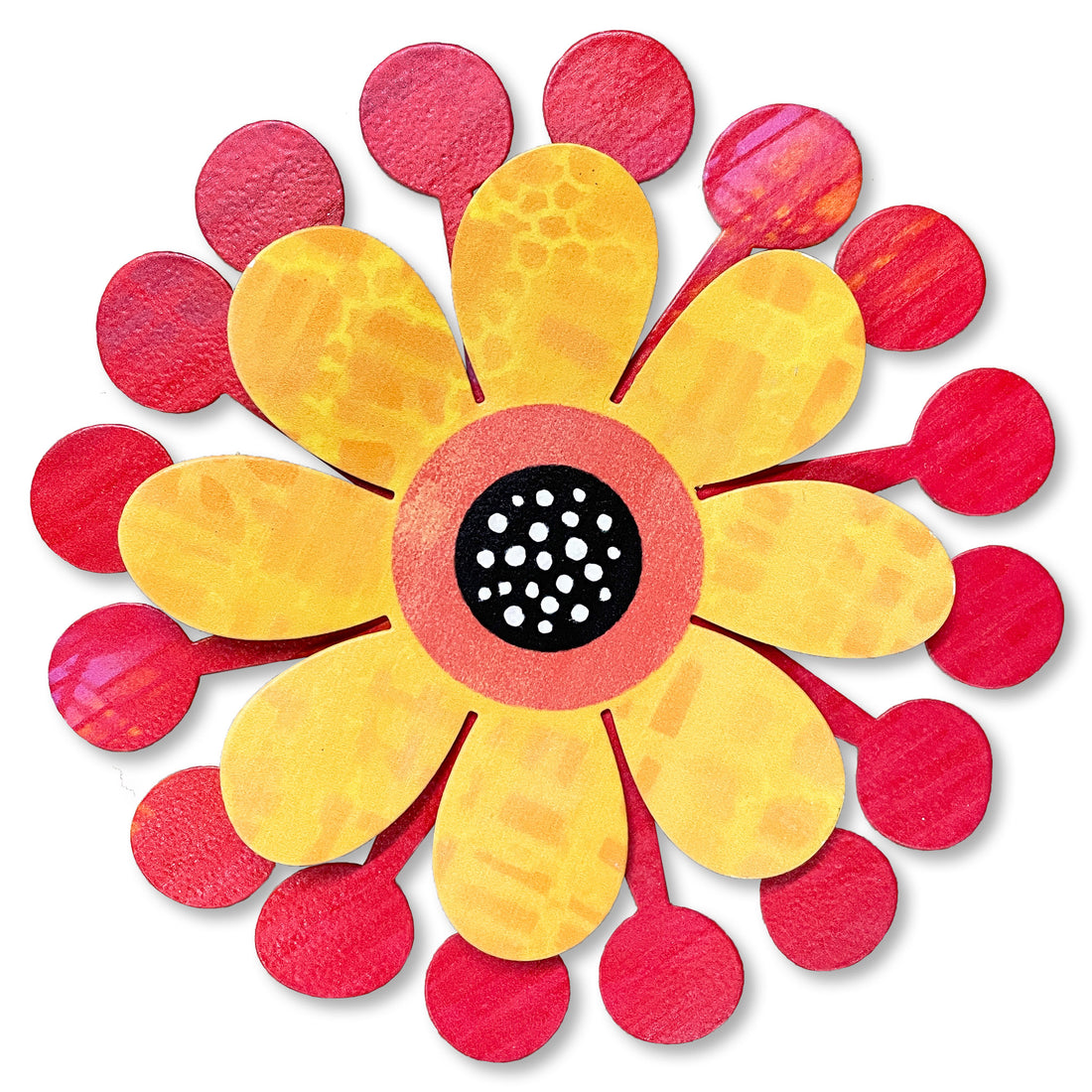 Blumen-Magnet-Art-Pop, dimensionales rotes Kettenrad