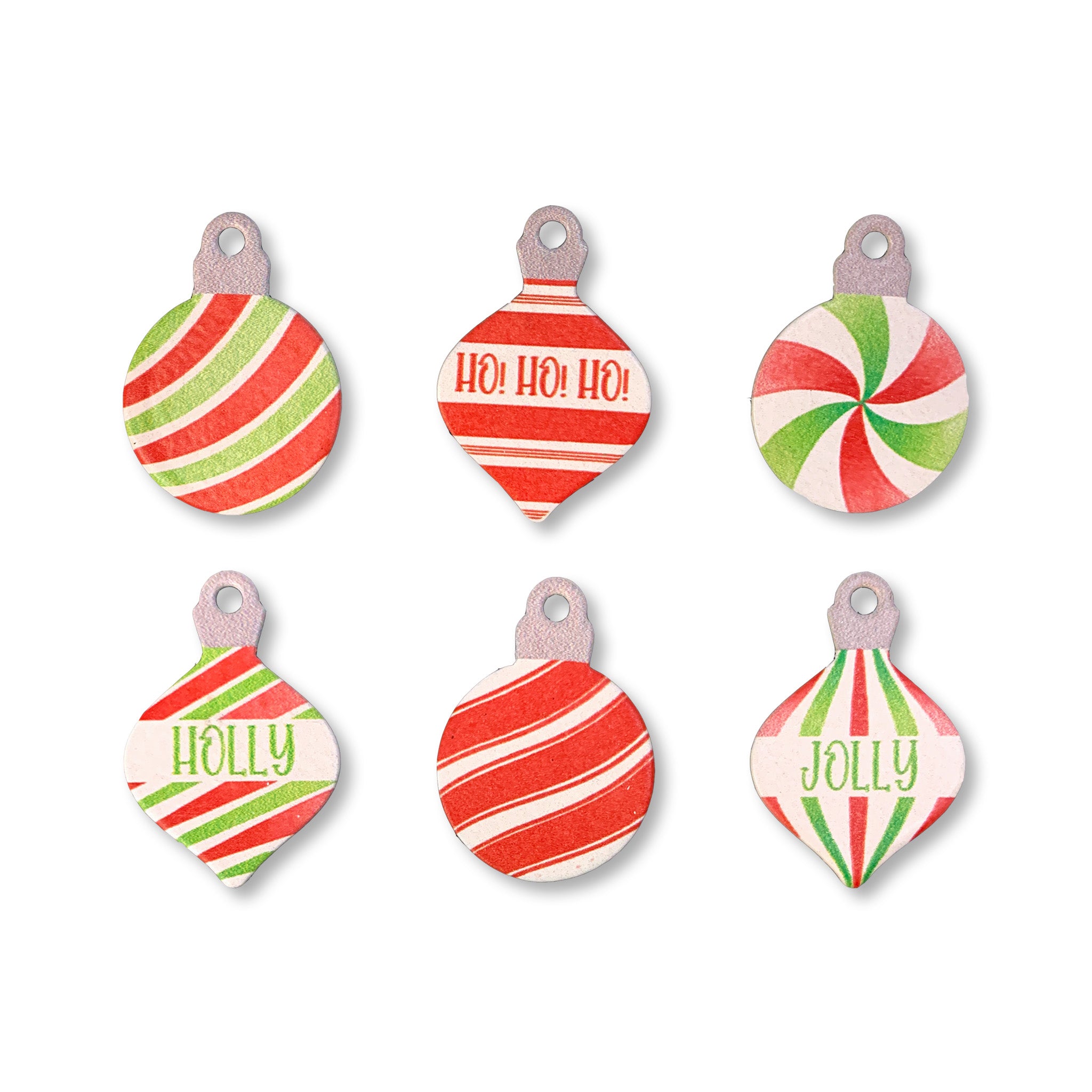 Holly Jolly Ornament Magnets S/6