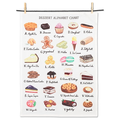 Desserts Alphabet Kitchen Towel