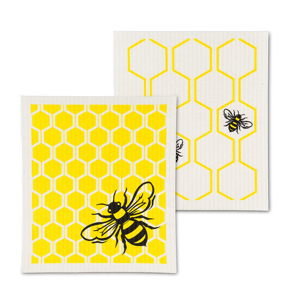 Bee &amp; Honeycomb Dishcloths S/2