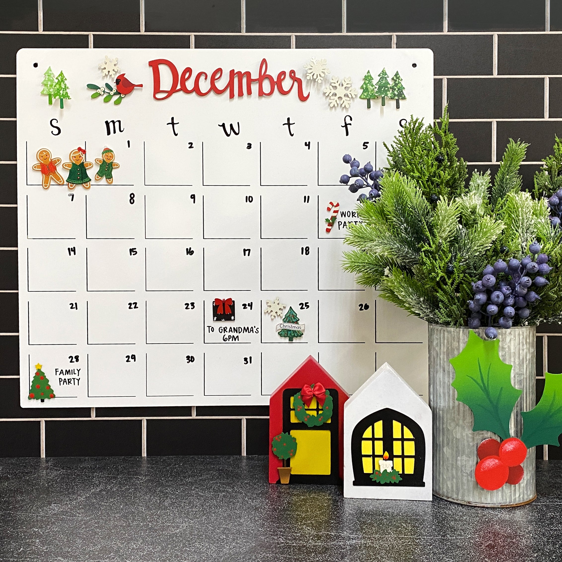 Holiday Calendar Magnets S/7