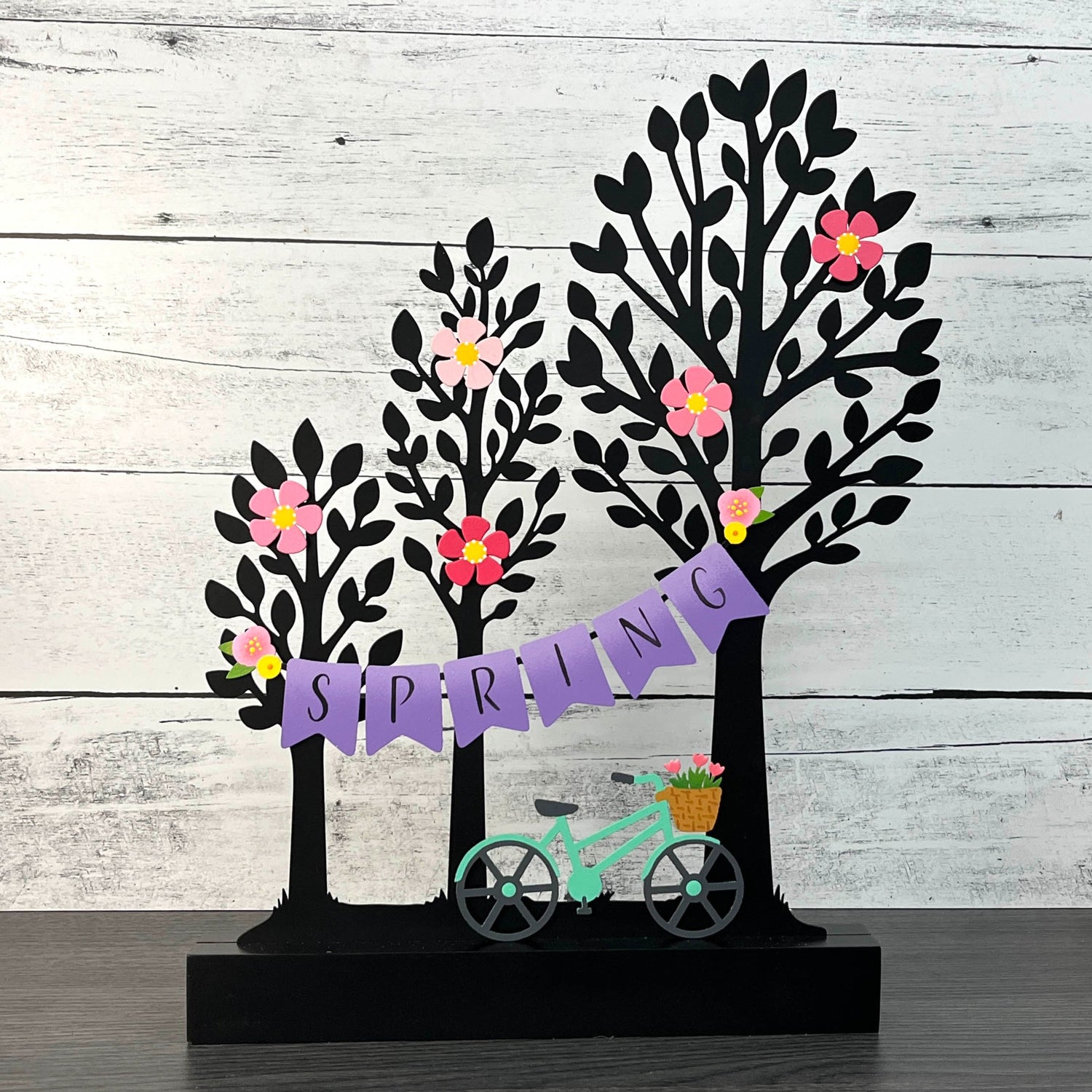 Frühlingsbanner mit Blumen Mini Art Pop