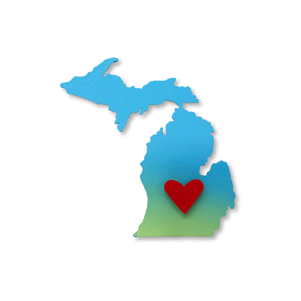 Michigan mit beweglichem Herzmagneten S/2 Blue Ombre