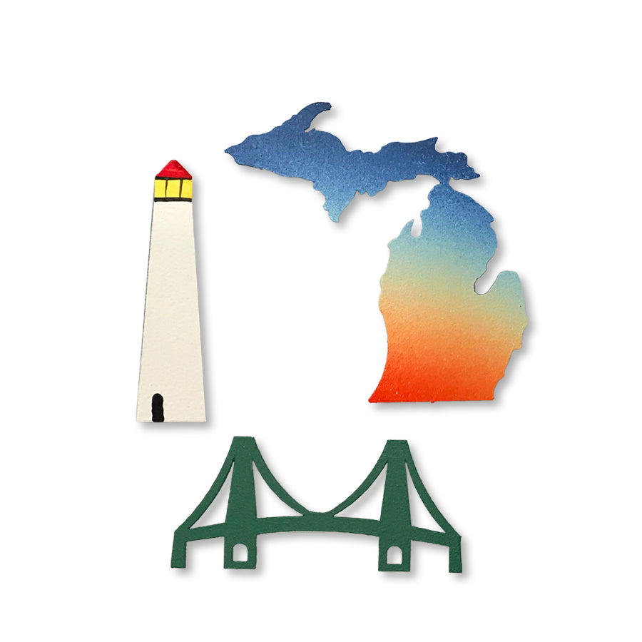 Michigan Icons mit Brückenmagneten S/3