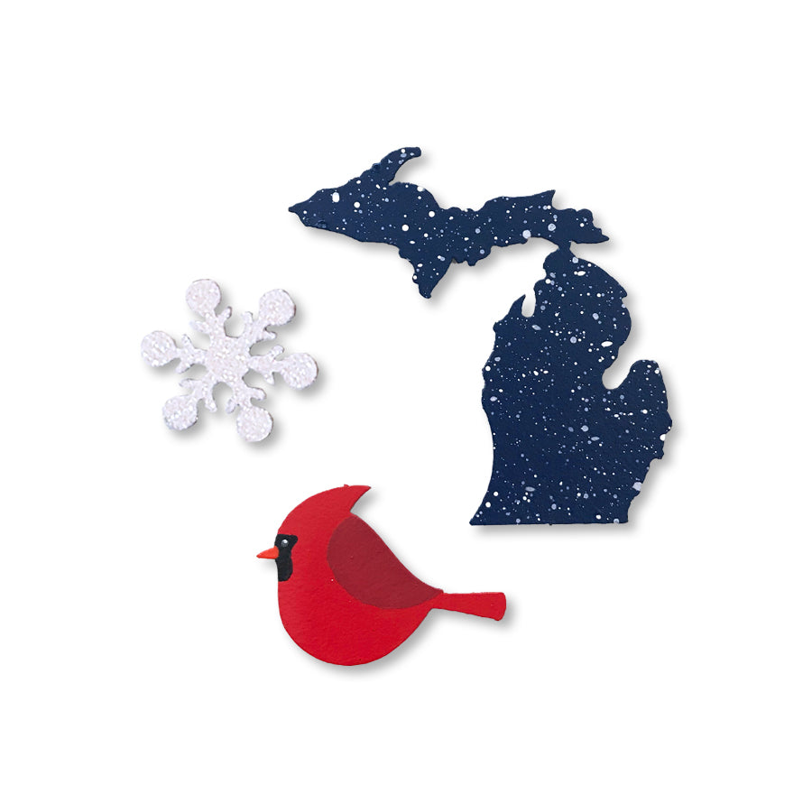 Michigan Icons w/ Snow Magnets S/3