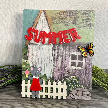 &quot;Summer&quot; Balloon Magnet Red